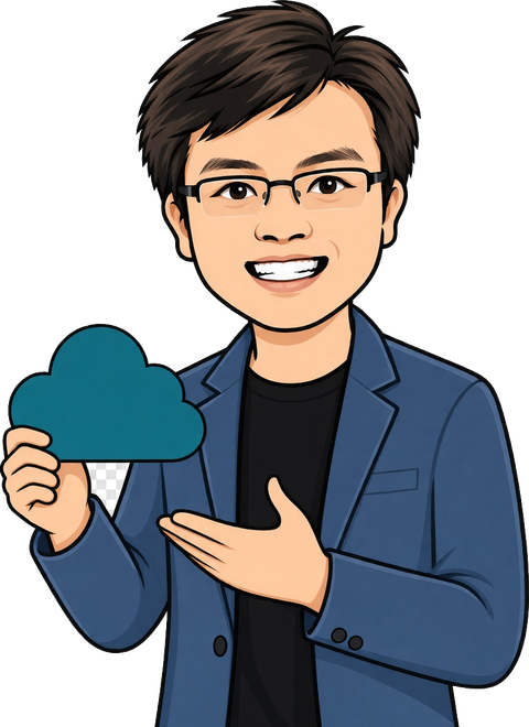 BigBrother mascot holding a cloud for web hosting